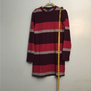 Sanctuary Burgundy and Red Striped Long Sleeve Dress